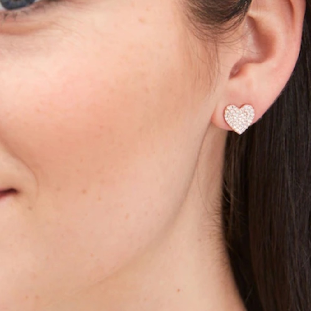 Kate Spade Yours Truly Pave Heart Studs - Picture 3 of 7